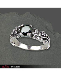 Silberring 'Black Flower' - vergleichen und g&uuml;nstig kaufen